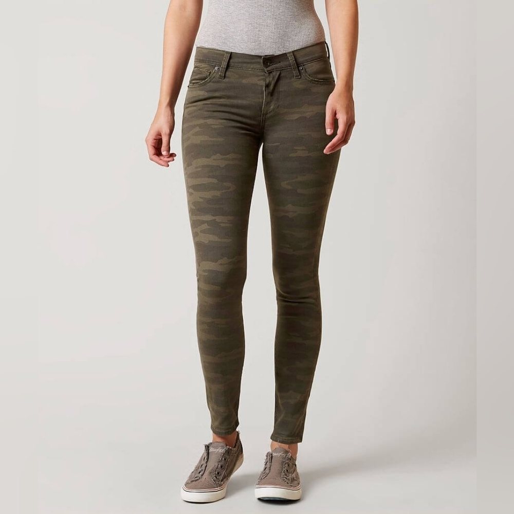 Lucky Brand Brooke Stretch Legging Jean Khaki Green Camouflage Size 2/26